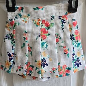 Janie and Jack Floral Pleated Skirt - White and Multicolor